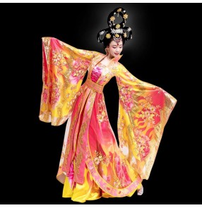  Tang Dynasty Empress Hanfu for Women bride queen Wu Ze tian fIlm Drama cosplay dress up costumes wide sleeves performance gown